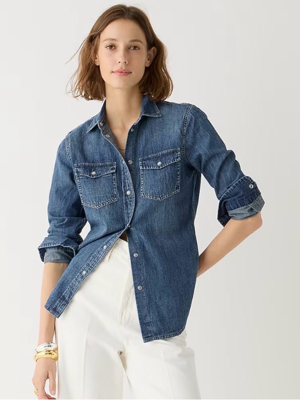 J CREW Slim Fit Chambray Button-Up Shirt